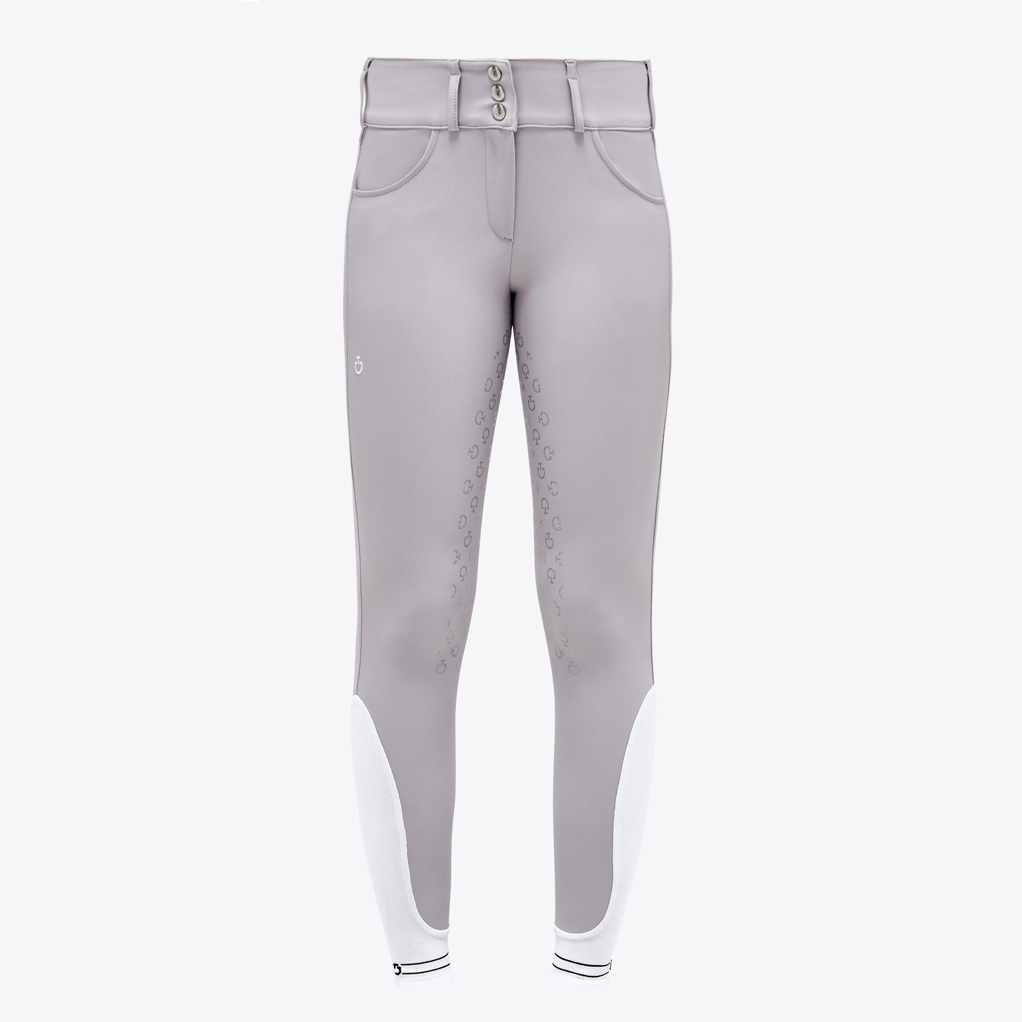 High Waist Silicone Full Seat Riding Breeches Light Grey