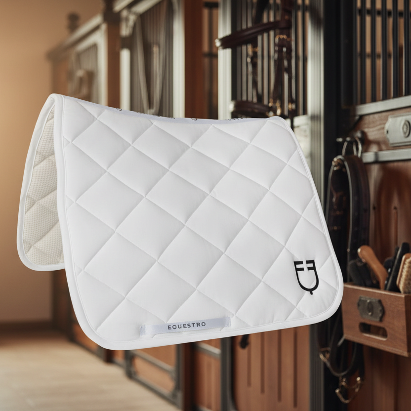 EQUESTRO Dressur-Schabracke weiß – Turnierausstattung Pferd – Equinista