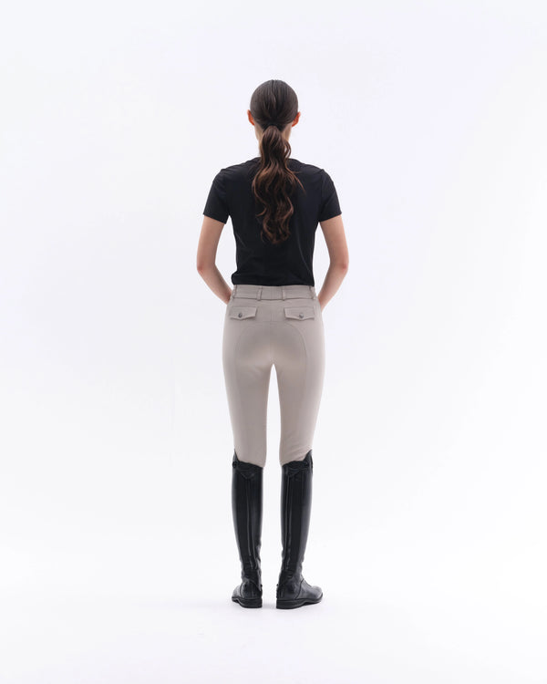 Mid-High Breeches with Knee Grip & Pocket – Sand | Trolle Company