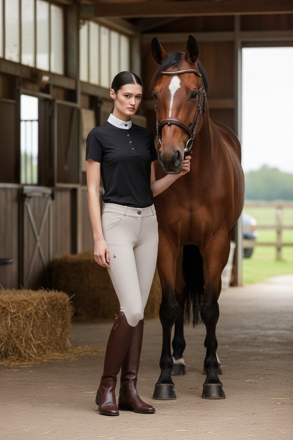 Mid-High Breeches with Knee Grip & Pocket – Sand | Trolle Company