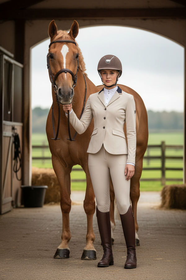 Mid-High Breeches with Knee Grip & Pocket – Sand | Trolle Company