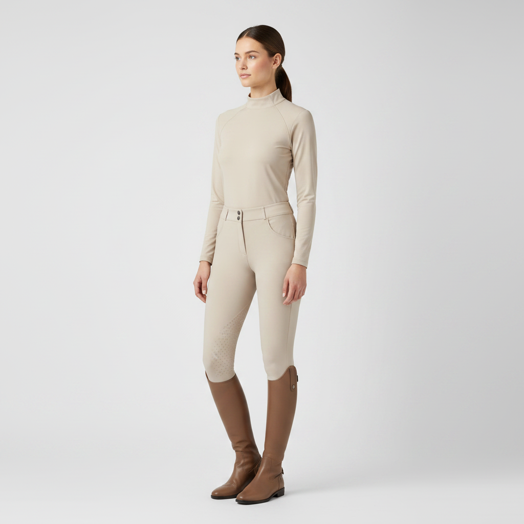 Mid-High Breeches with Knee Grip & Pocket – Sand | Trolle Company