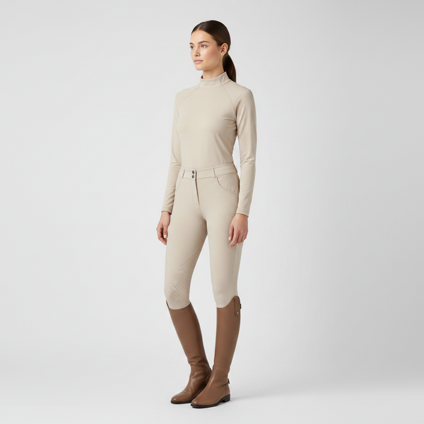 Mid-High Breeches with Knee Grip & Pocket – Sand | Trolle Company