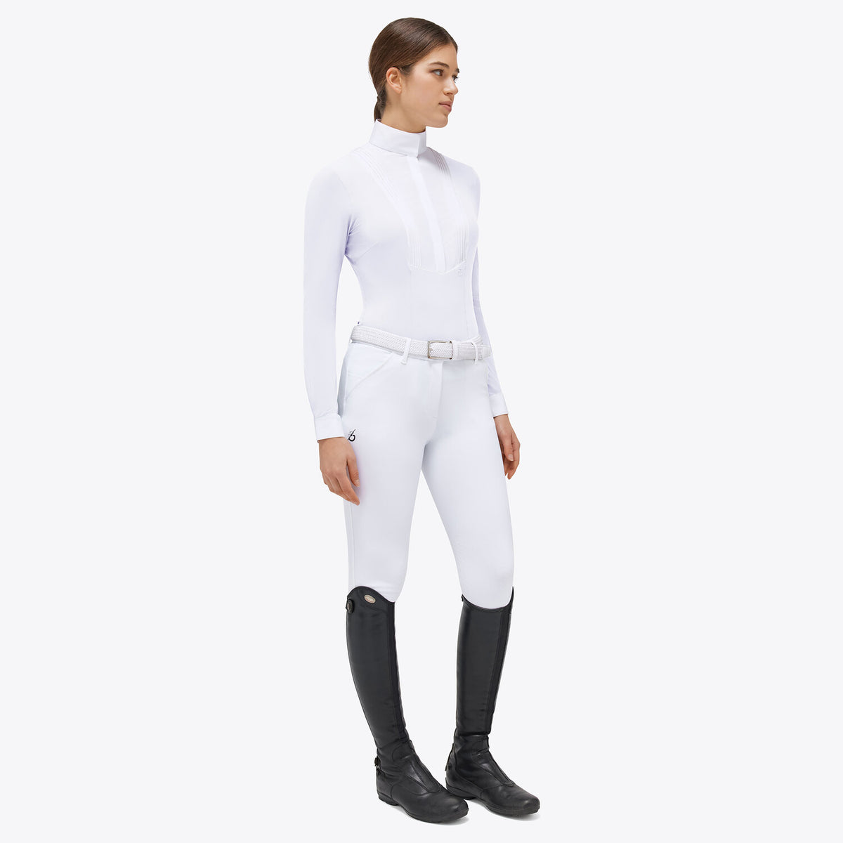 Cavalleria Toscana Damen Turniershirt Langarm Weiß