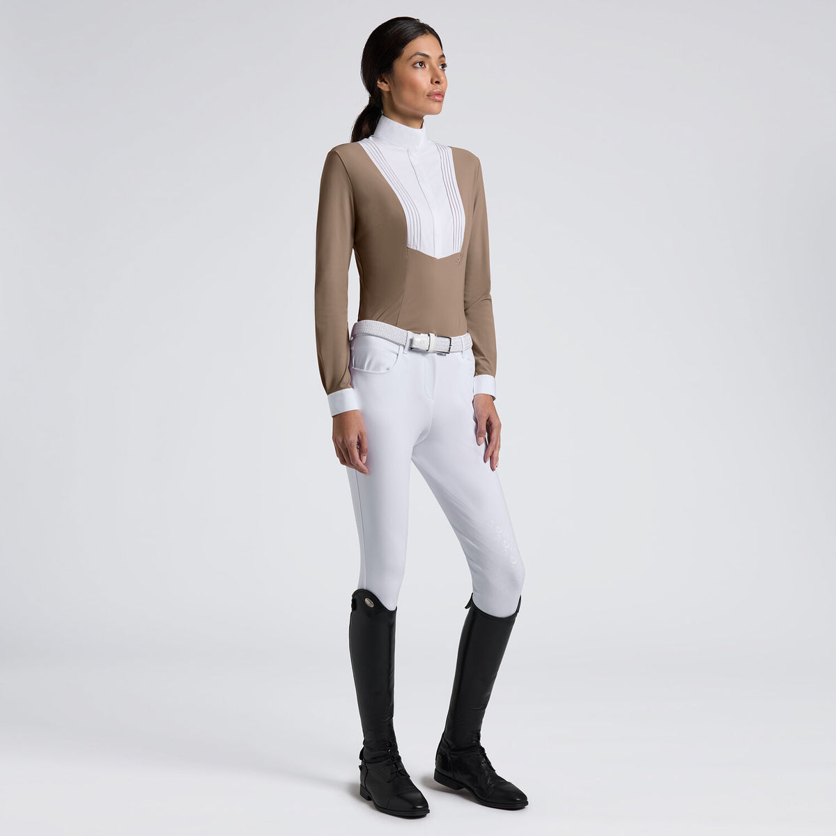 Cavalleria Toscana Damen Turniershirt Langarm Walnut