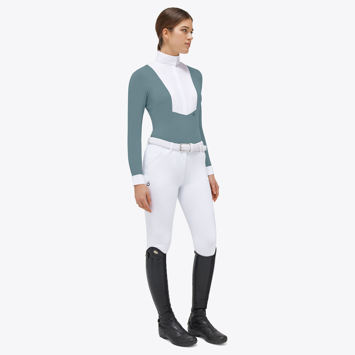 Cavalleria Toscana Damen Turniershirt Langarm Petrol