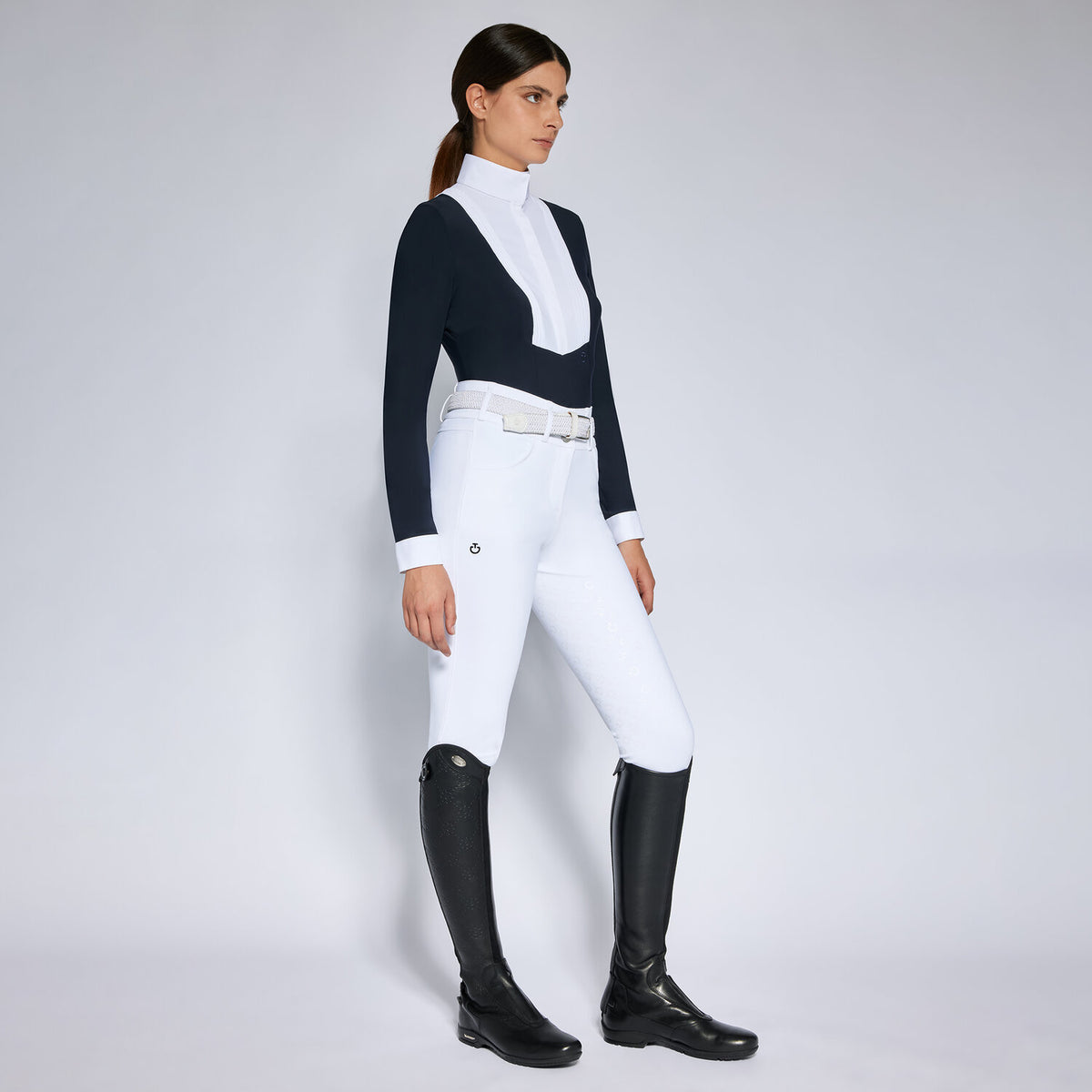 Cavalleria Toscana Damen Turniershirt Langarm Navy