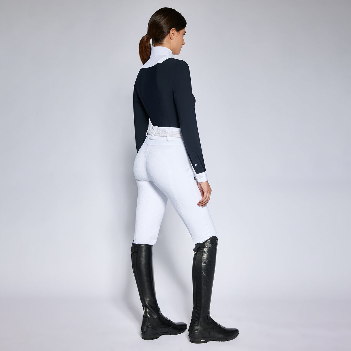 Cavalleria Toscana Damen Turniershirt Langarm Navy Rückansicht