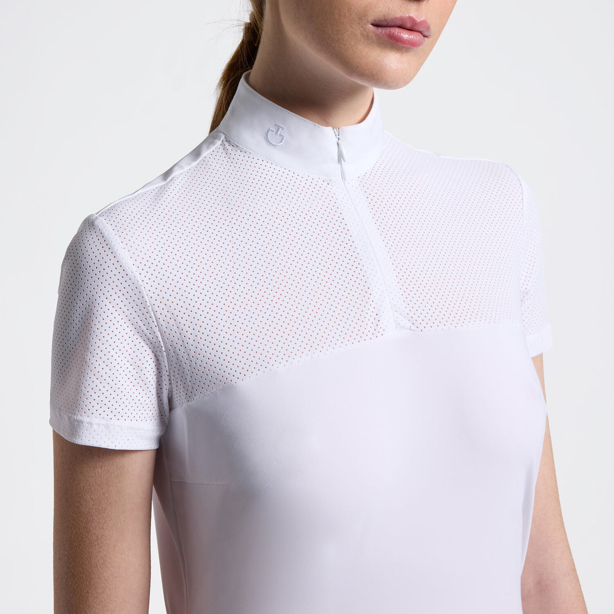 Cavalleria Toscana Damen Reitshirt Perforated – Weiß, Detail