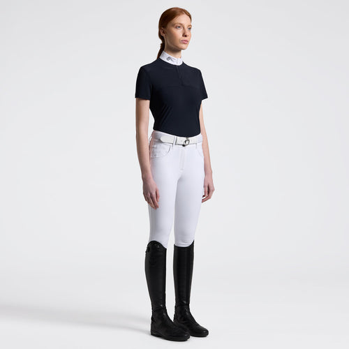 Cavalleria Toscana Damen Reitshirt Kurzarm Perforated – Navy