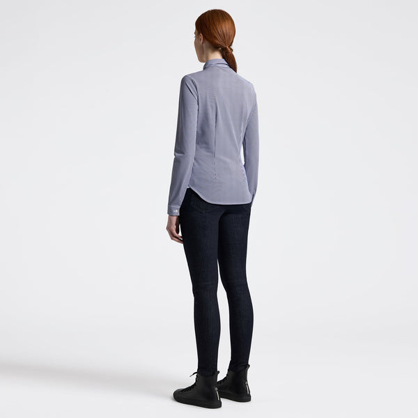 Cavalleria Toscana Damen Turniershirt gestreift Navy Rückansicht