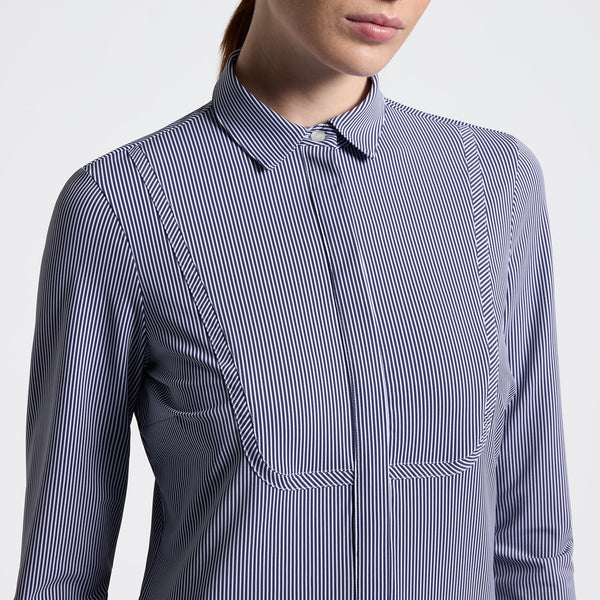 Cavalleria Toscana Damen Turniershirt gestreift Navy Detail