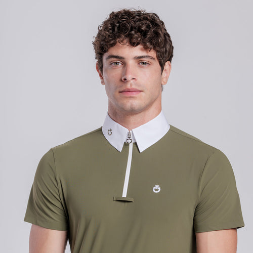 Cavalleria Toscana Herren Turniershirt Jersey mit Zip Winter Moss Rückansicht