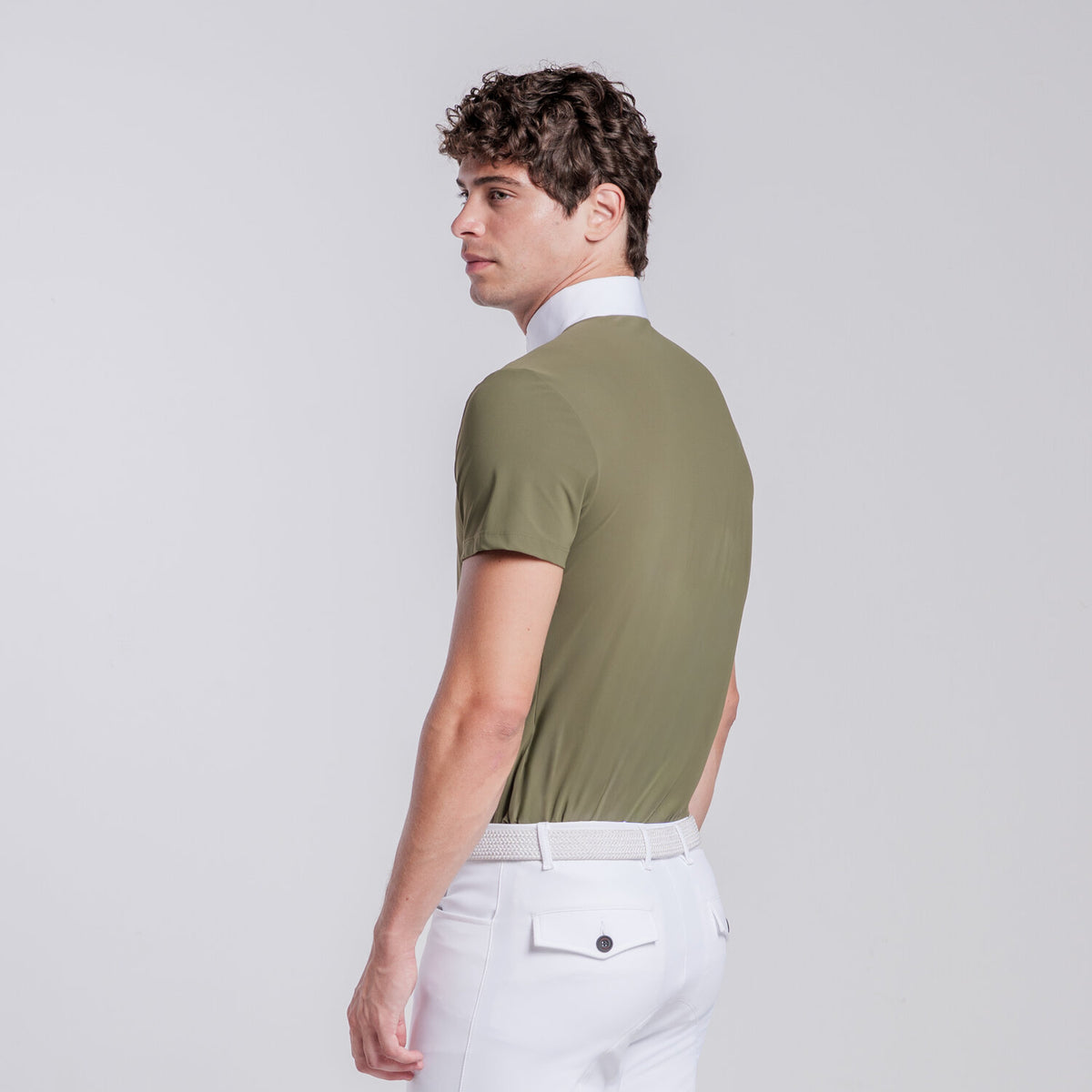 Cavalleria Toscana Herren Turniershirt Jersey mit Zip Winter Moss Detail