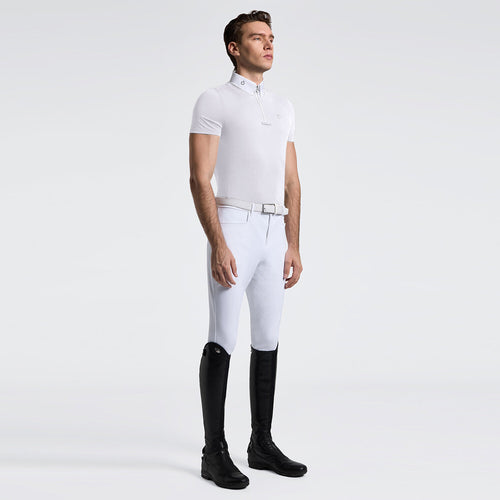 Cavalleria Toscana Herren Reitshirt Kurzarm Weiß