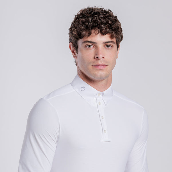 Cavalleria Toscana Herren Turnierhemd Jersey Weiß Rückansicht