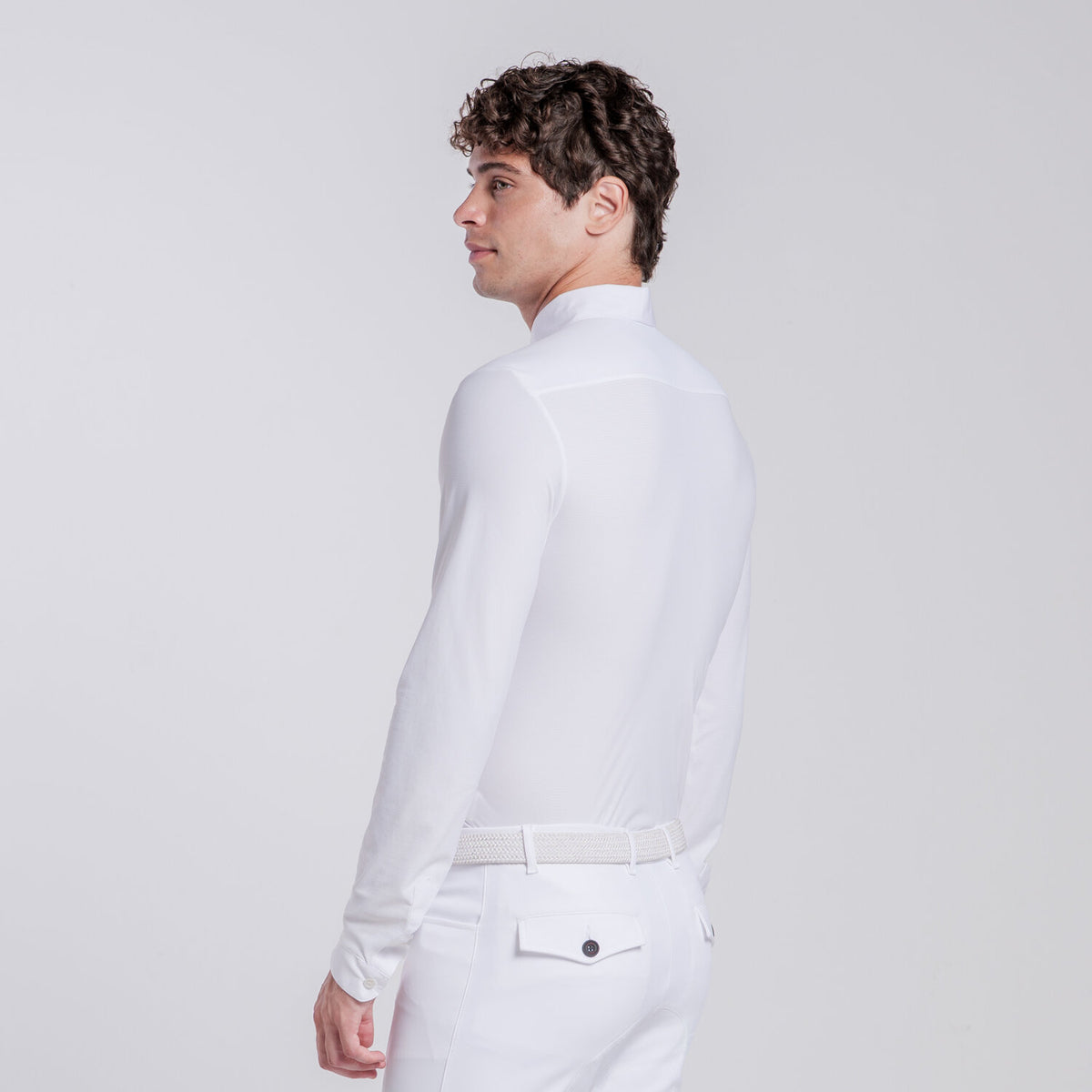 Cavalleria Toscana Herren Turnierhemd Jersey Weiß Detail