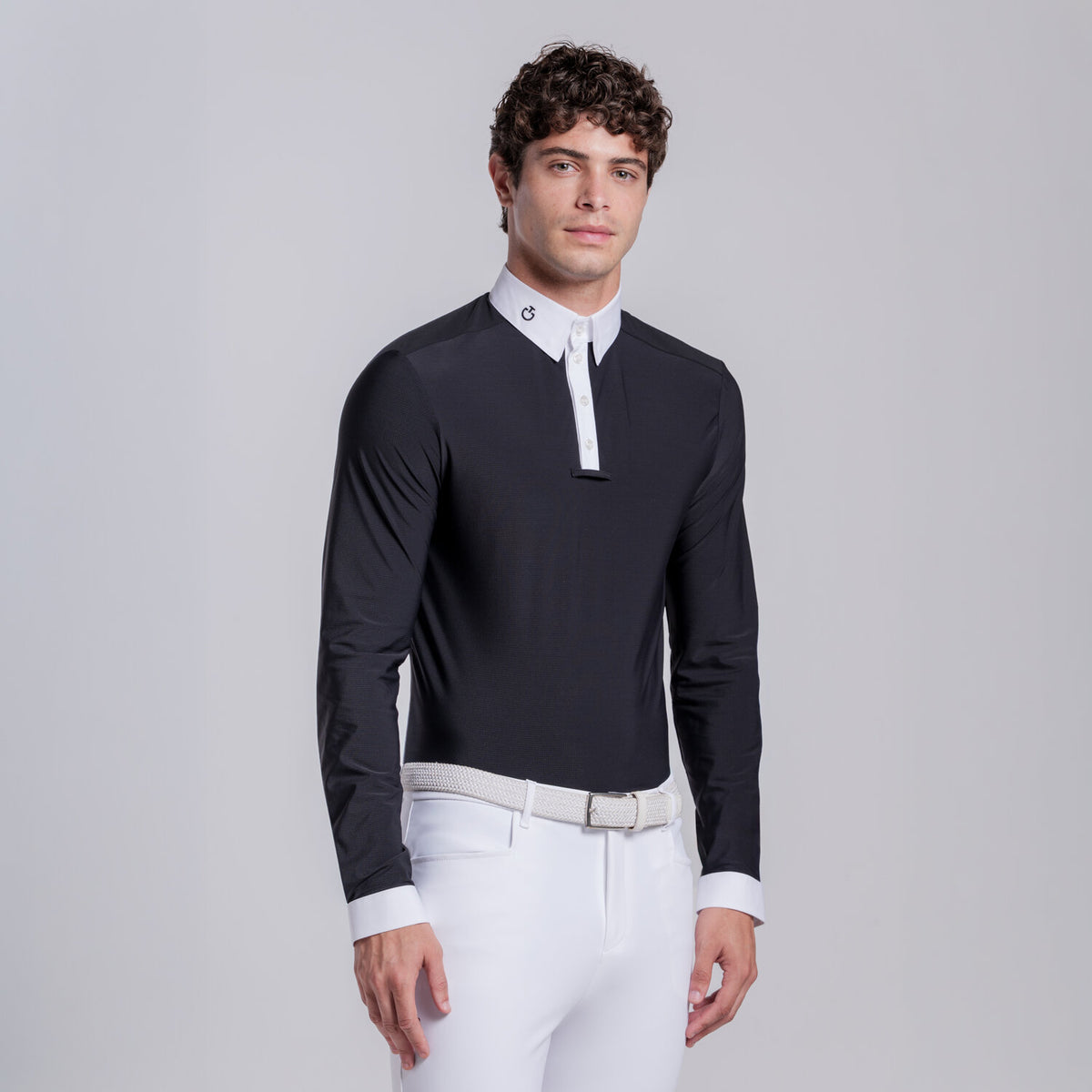 Cavalleria Toscana Herren Reithemd Jersey Schwarz Rückansicht