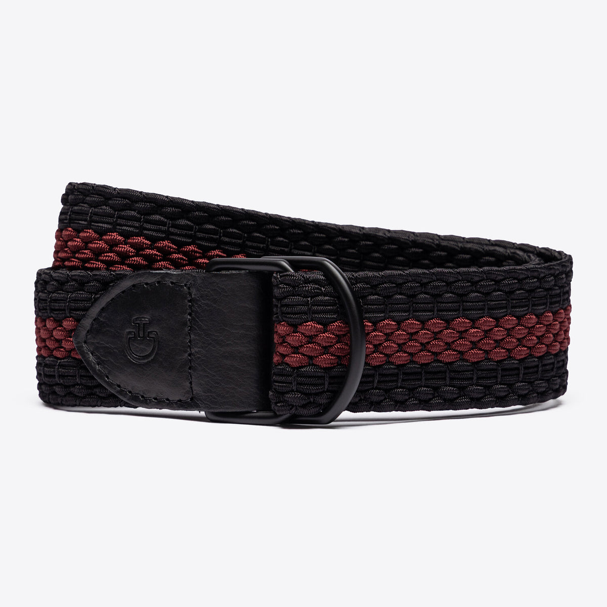 Cavalleria Toscana Damen Stretchgürtel D-Ring Schwarz Bordeaux