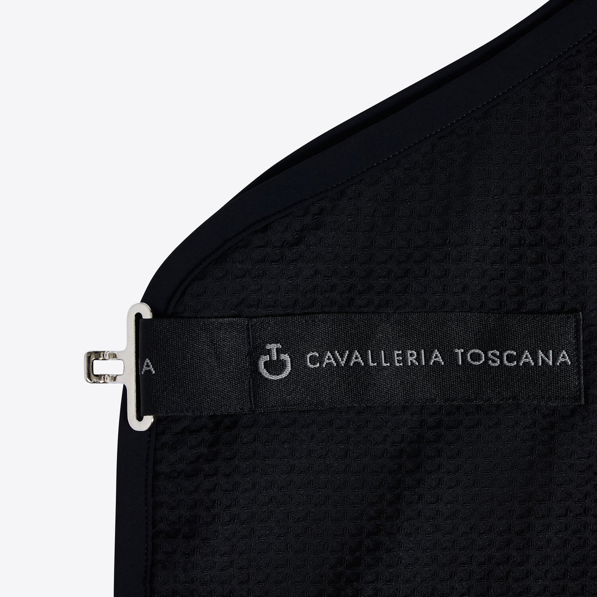 Cavalleria Toscana Abschwitzdecke Waffelpiqué Schwarz Seitenansicht