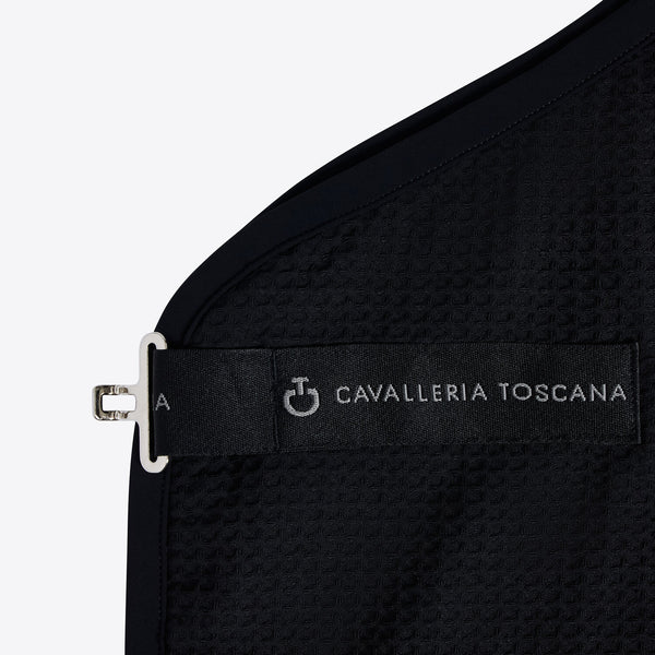 Cavalleria Toscana Abschwitzdecke Waffelpiqué Schwarz Seitenansicht