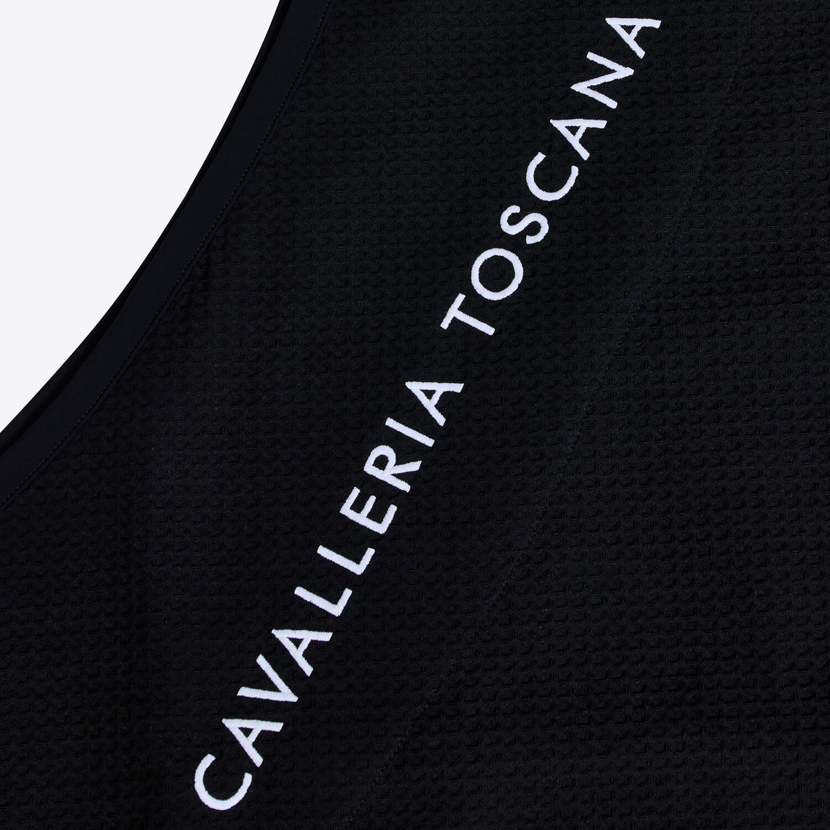 Cavalleria Toscana Abschwitzdecke Waffelpiqué Schwarz Detailansicht