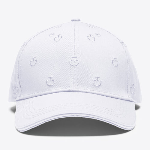 Weiße Cavalleria Toscana Cap mit All-over-Logo-Print und gesticktem Logo auf der Vorderseite, verstellbarem Verschluss und hochwertiger Baumwollstruktur.