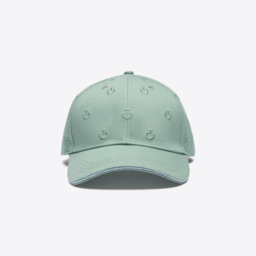 Elegante Cavalleria Toscana Cap mit CT-Logo, in zartem Light Teal Green. Die hochwertige Baumwolle und das dezente Allover-Logomuster verleihen dem Accessoire einen edlen und sportlichen Look. Ideal für Reitsport-Enthusiasten, die Stil und Funktionalität suchen.