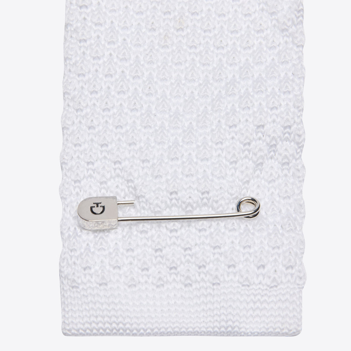 Cavalleria Toscana Strickkrawatte Weiß Seitenansicht