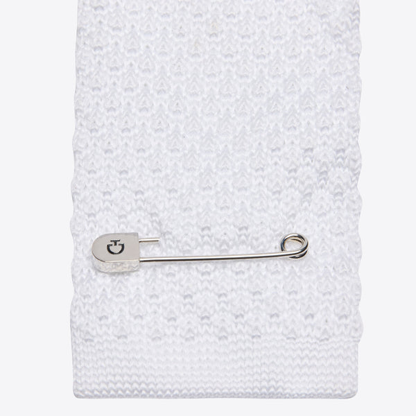 Cavalleria Toscana Strickkrawatte Weiß Seitenansicht