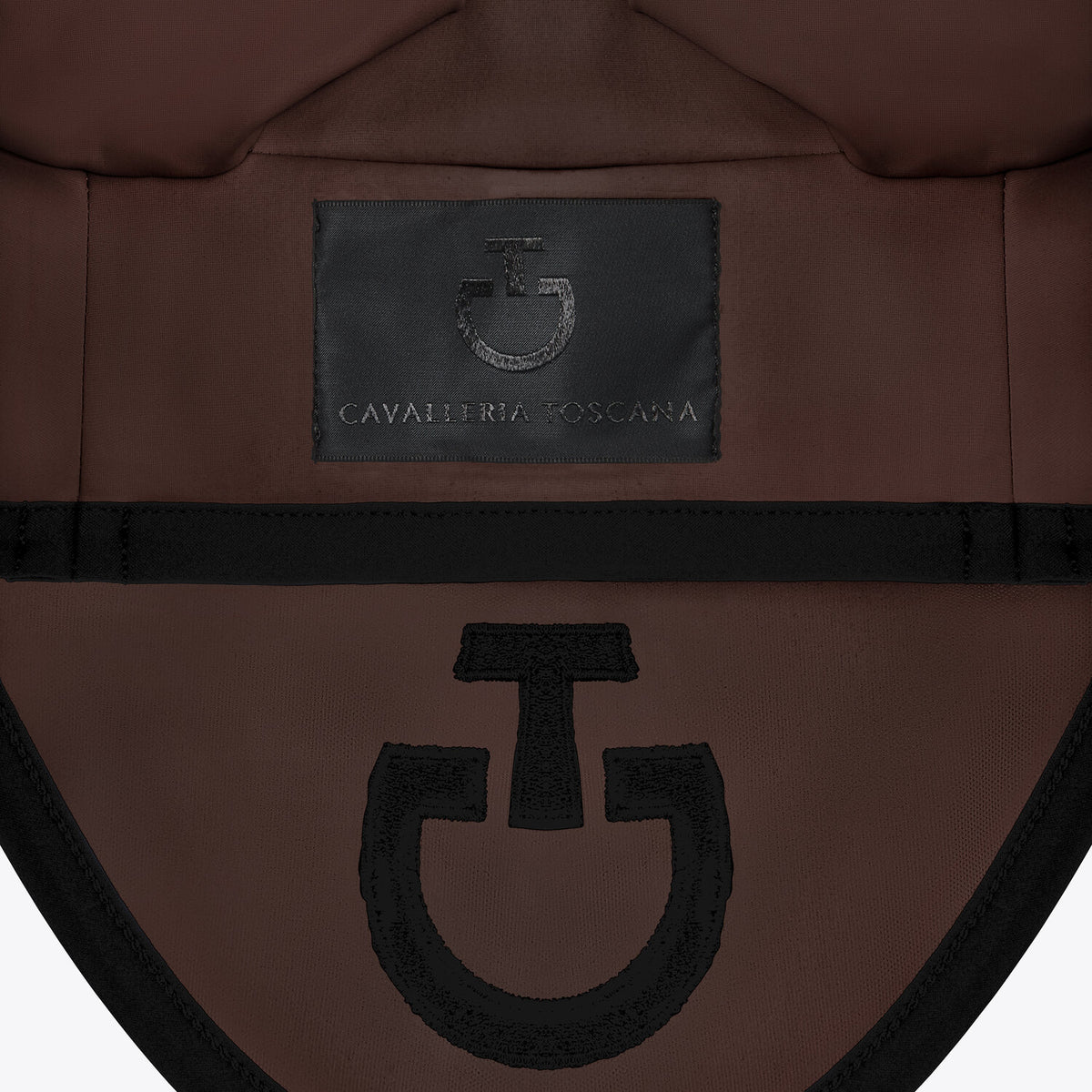 Cavalleria Toscana Ohrenhaube Jersey Dunkelbraun Detailansicht