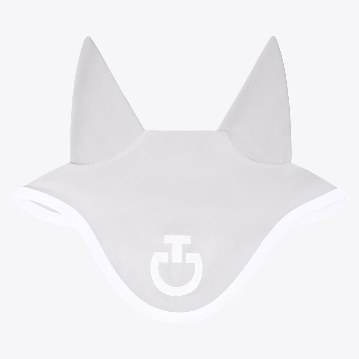 Cavalleria Toscana Ohrenhaube Jersey gepolstert Perlgrau Weiß