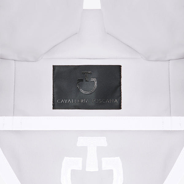 Cavalleria Toscana Ohrenhaube Jersey Perlgrau Weiß Detailansicht