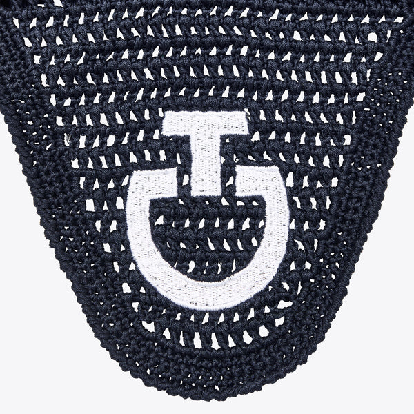 Cavalleria Toscana Ohrenhaube gehäkelt Navy Seitenansicht