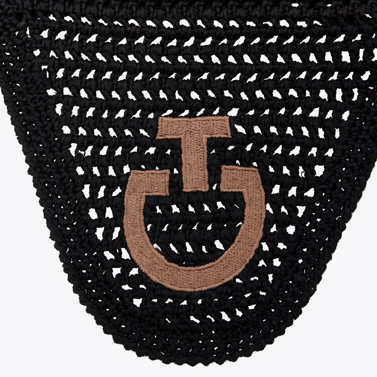 Cavalleria Toscana Ohrenhaube gehäkelt Schwarz Toffee Seitenansicht