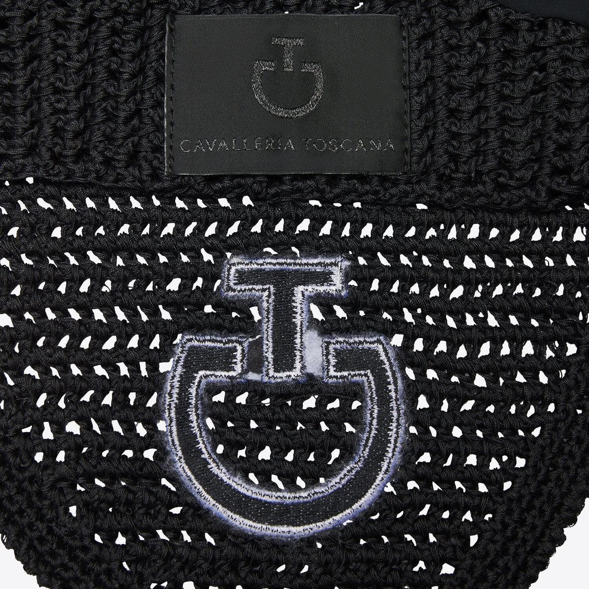 Cavalleria Toscana Ohrenhaube gehäkelt Schwarz Detailansicht
