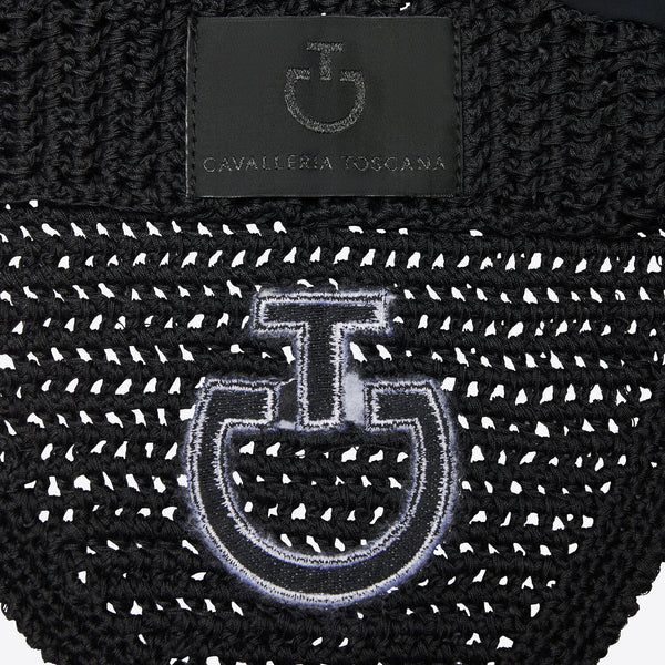 Cavalleria Toscana Ohrenhaube gehäkelt Schwarz Detailansicht