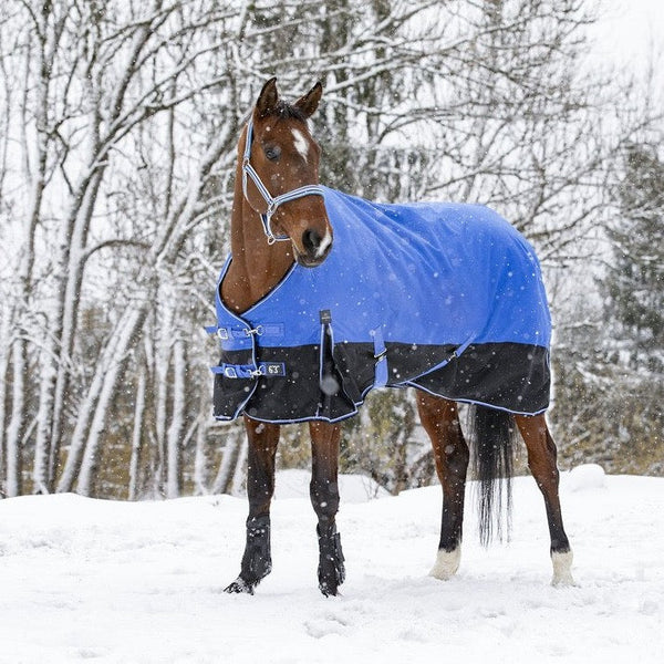 EQUITHÈME TYREX 1200D Winter-Pferdedecke AISANCE in blau schwarz