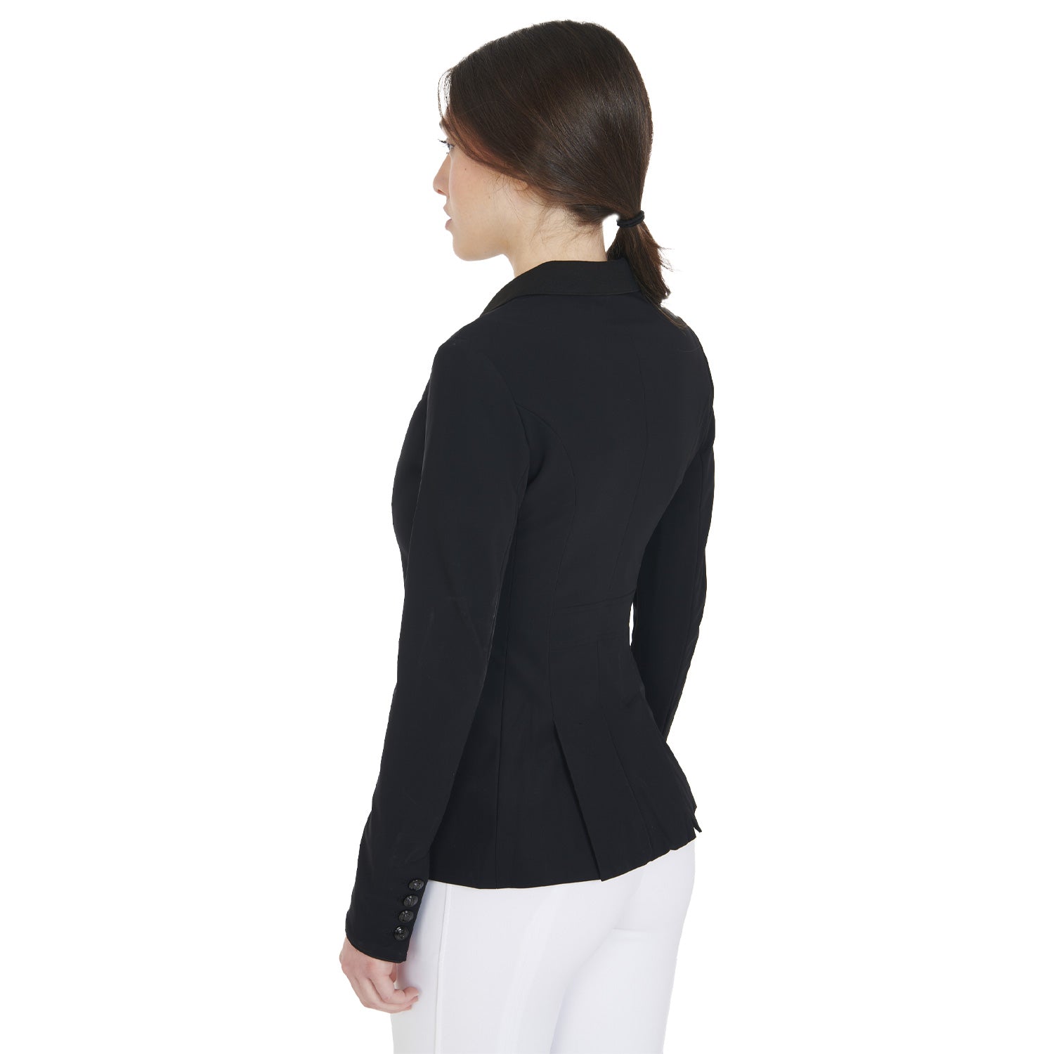 EQUESTRO Damen Turnierjacke – Elegante 3-Knopf Reitjacke in Schwarz