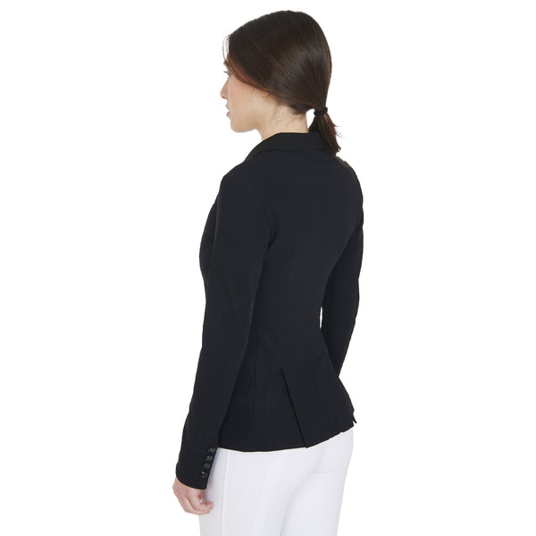 EQUESTRO Damen Turnierjacke – Elegante 3-Knopf Reitjacke in Schwarz