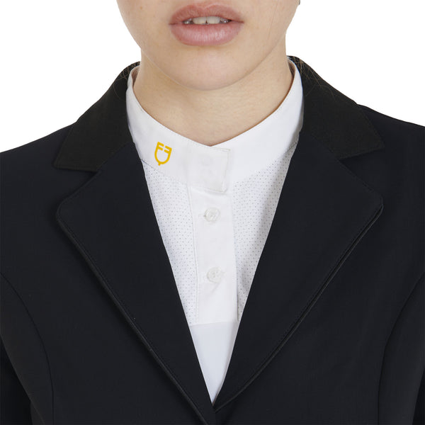 EQUESTRO Damen Turnierjacke – Elegante 3-Knopf Reitjacke in Schwarz