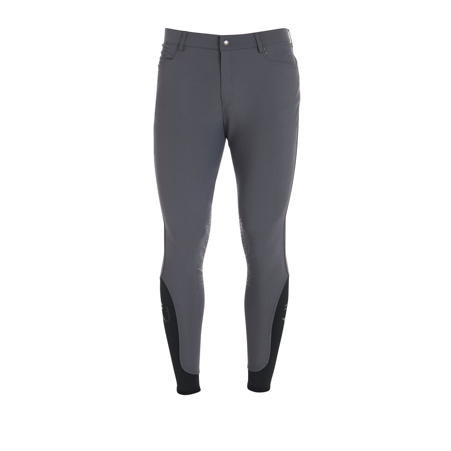 EQUESTRO Herren Slim Fit Reithose mit Grip | Anthrazit