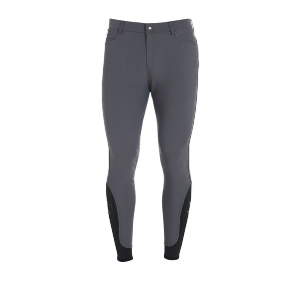 EQUESTRO Herren Slim Fit Reithose mit Grip | Anthrazit