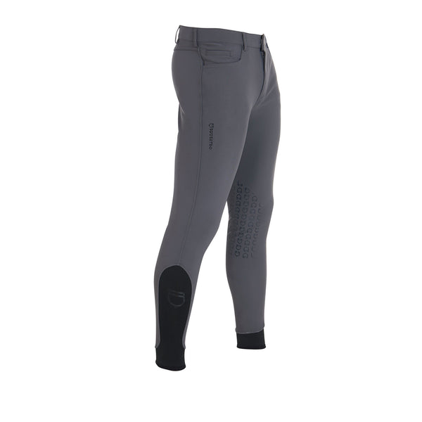 EQUESTRO Herren Slim Fit Reithose mit Grip | Anthrazit