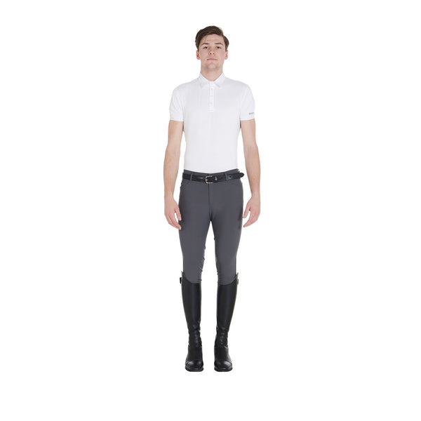 EQUESTRO Herren Slim Fit Reithose mit Grip | Anthrazit