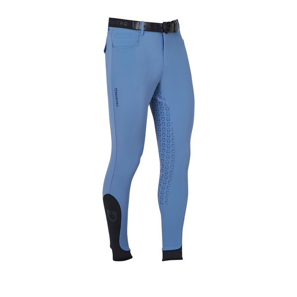 EQUESTRO Herren Slim Fit Reithose mit Full Grip – Bering Sea