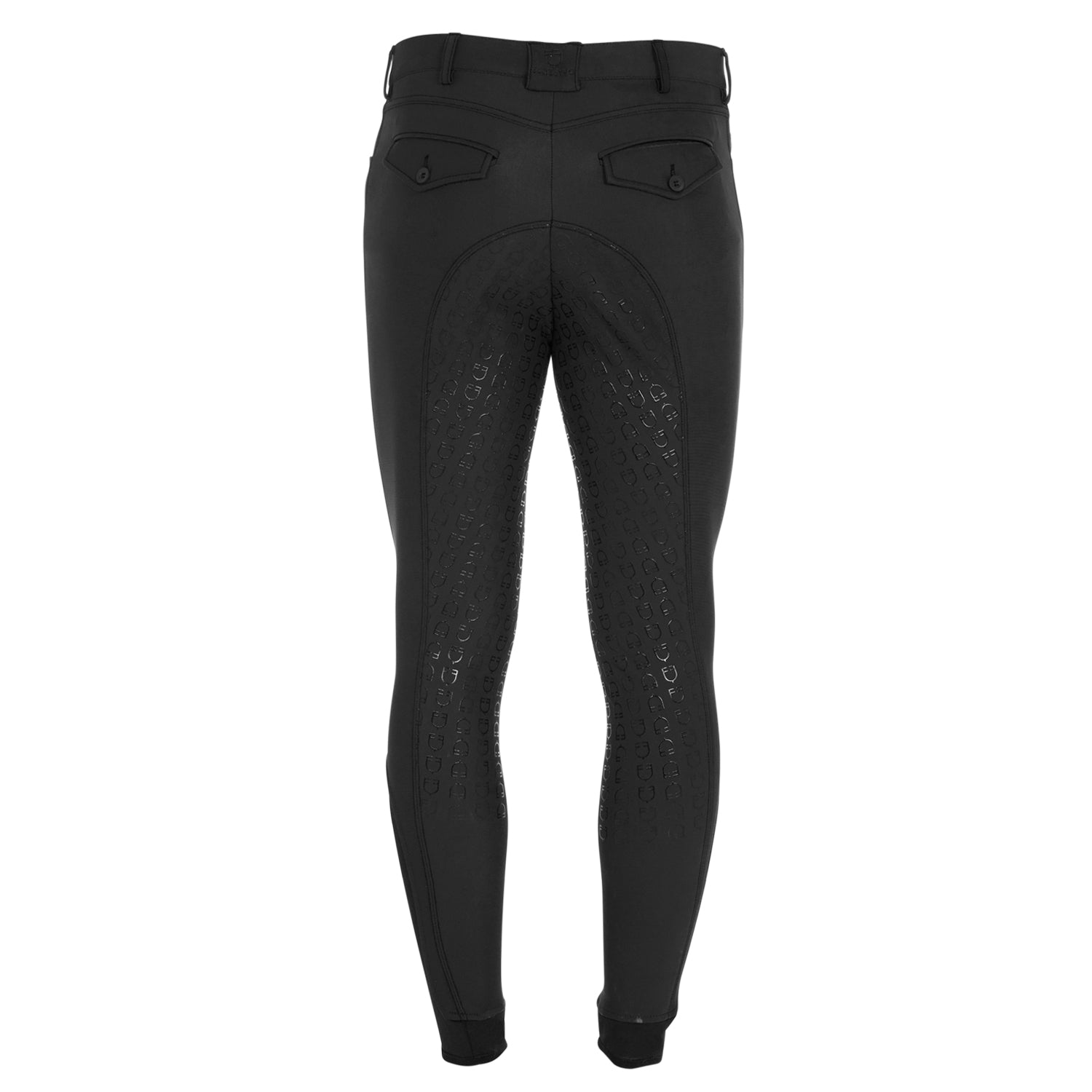 EQUESTRO Herren Slim Fit Reithose mit Full Grip – Schwarz