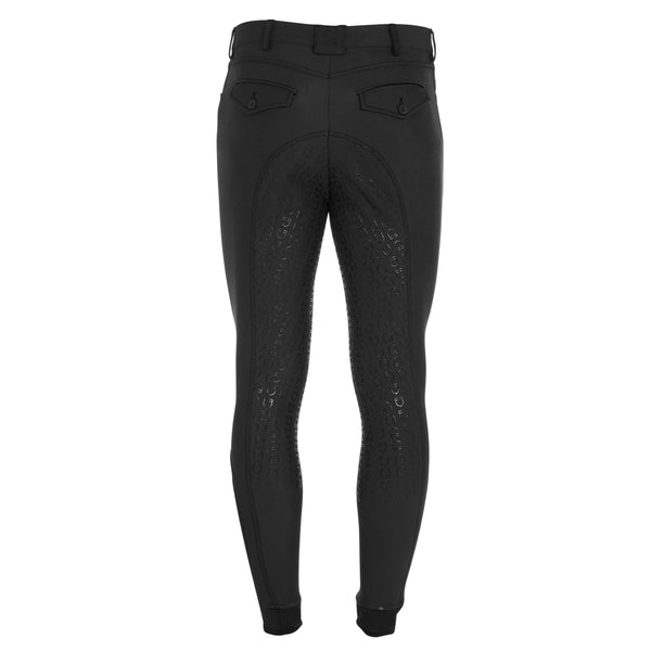 EQUESTRO Herren Slim Fit Reithose mit Full Grip – Schwarz