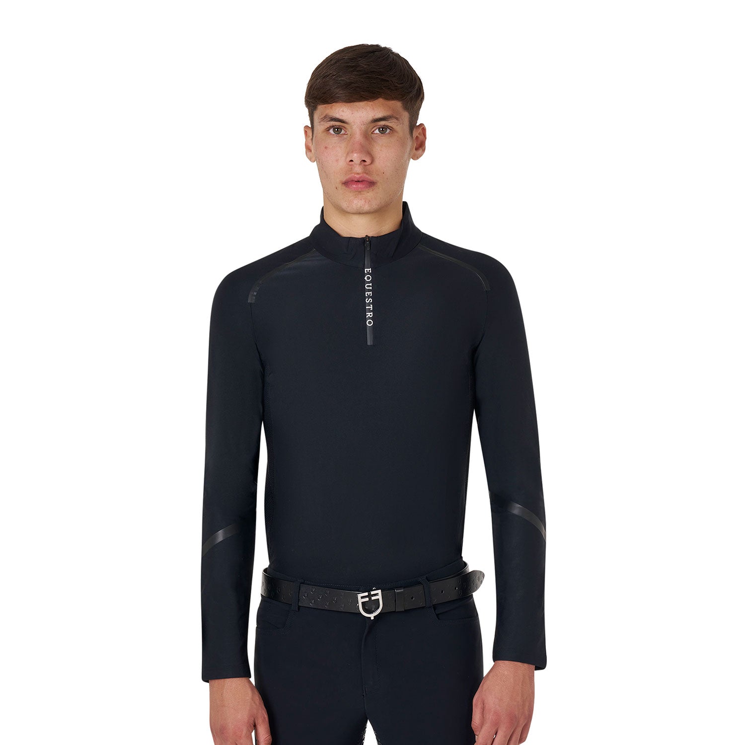 EQUESTRO Herren Slim Fit Langarm Trainingspolo – Komfort trifft Performance