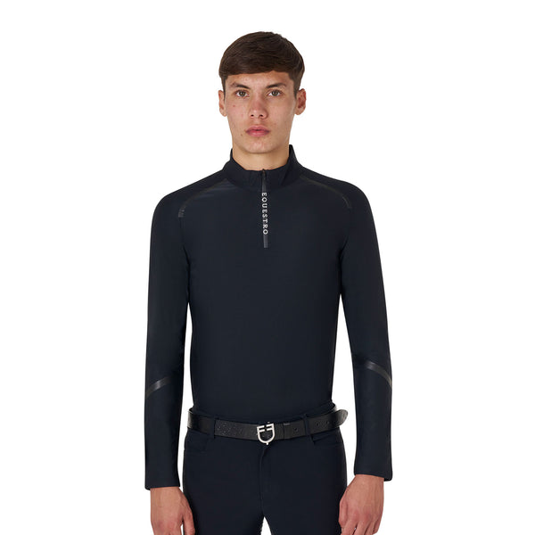 EQUESTRO Herren Slim Fit Langarm Trainingspolo – Komfort trifft Performance